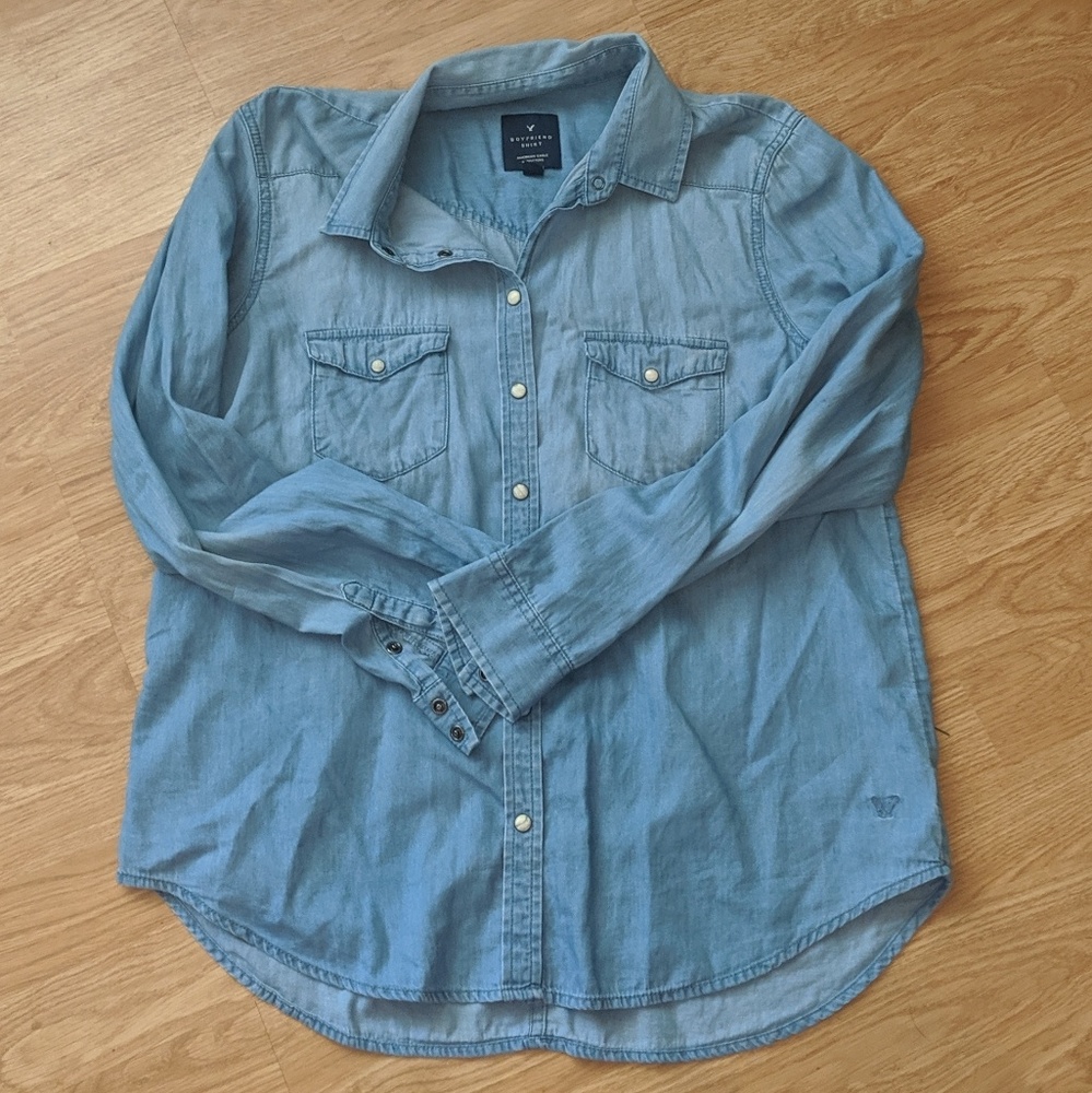 American Eagle Denim Button Down Shirt